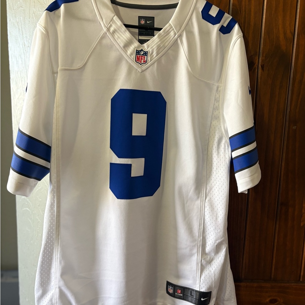 Nike White and Blue Football Jersey